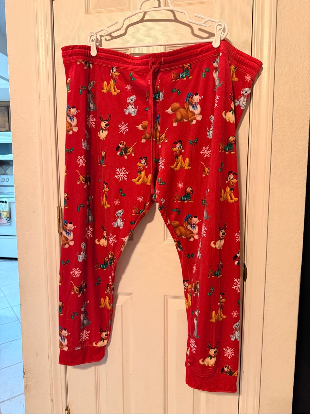 Disney Red Holiday Kids Pajama Pants with Classic Disney Puppies